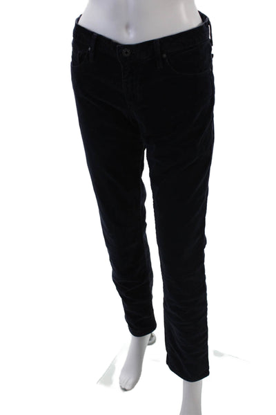 Adriano Goldschmied Womens Cotton Zip Button Corduroy Pants Navy Size EUR 30