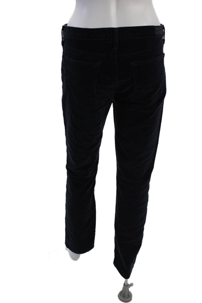 Adriano Goldschmied Womens Cotton Zip Button Corduroy Pants Navy Size EUR 30