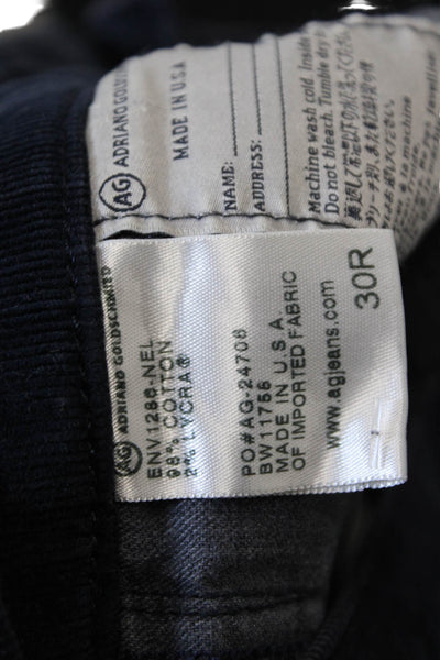 Adriano Goldschmied Womens Cotton Zip Button Corduroy Pants Navy Size EUR 30
