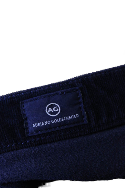 Adriano Goldschmied Womens Cotton Zip Button Corduroy Pants Navy Size EUR 30