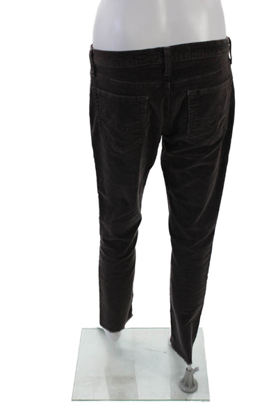 Adriano Goldschmied Womens Textured Slim Straight Corduroy Pants Brown Size EUR