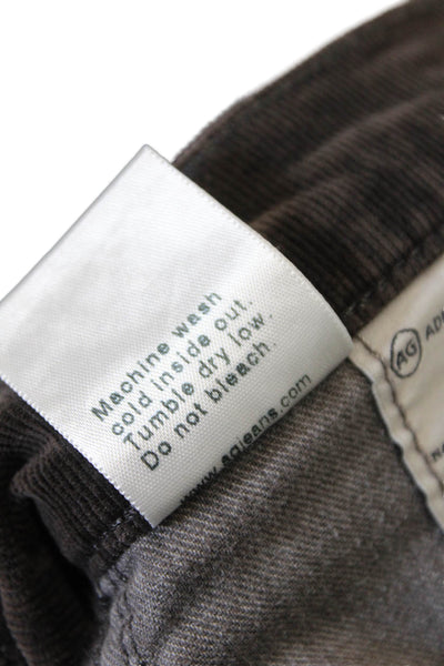 Adriano Goldschmied Womens Textured Slim Straight Corduroy Pants Brown Size EUR