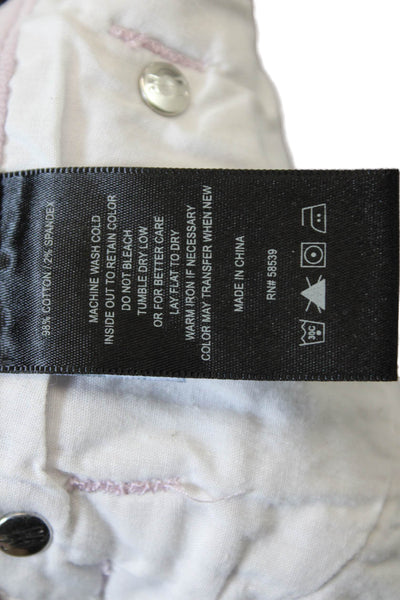 KUT from the Kloth Womens Cotton Zip Button Straight Leg Pants Pink Size 06