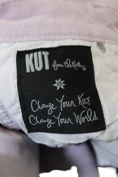 KUT from the Kloth Womens Cotton Zip Button Straight Leg Pants Pink Size 06