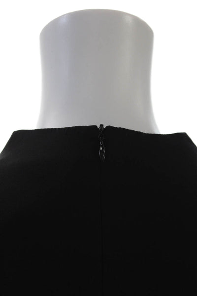 Vika Womens Textured Half Sleeve Button Zip Lined Sleek Dress Black Size S
