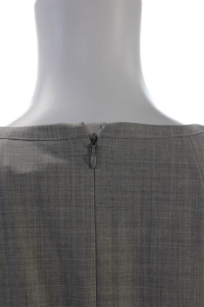 J Crew Womens Sleeveless Round Neck Pleated Mid Length Dress Gray Size 6