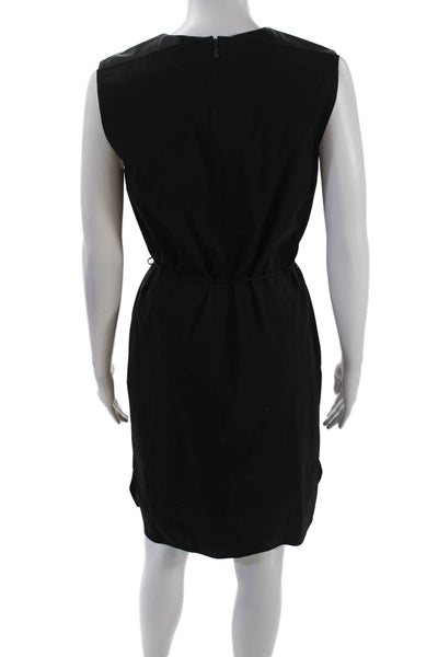 BOSS Womens Textured Round Neck Sleeveless Lined Mid Length Dress Black Size S