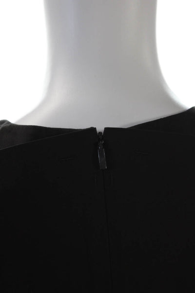 BOSS Womens Textured Round Neck Sleeveless Lined Mid Length Dress Black Size S