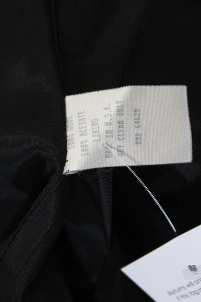 TOTOnKO Womens Wool Long Sleeve Button Pleated Pea Coat Jacket Black Size 06