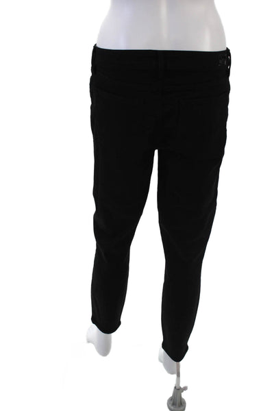 Paige Black Label Womens Verdugo Crop Skinny Leg Jeans Black Cotton Size 30