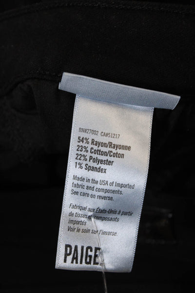 Paige Black Label Womens Verdugo Crop Skinny Leg Jeans Black Cotton Size 30