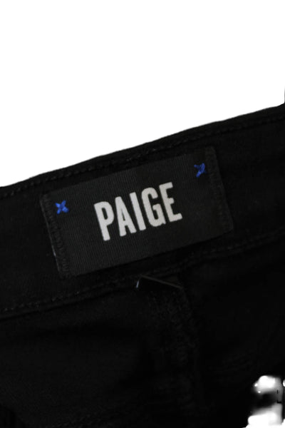 Paige Black Label Womens Verdugo Crop Skinny Leg Jeans Black Cotton Size 30