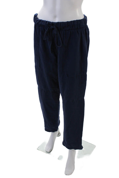 Bella Dahl Womens High Rise Drawstring Waist Slim Leg Pants Navy Blue Size Large