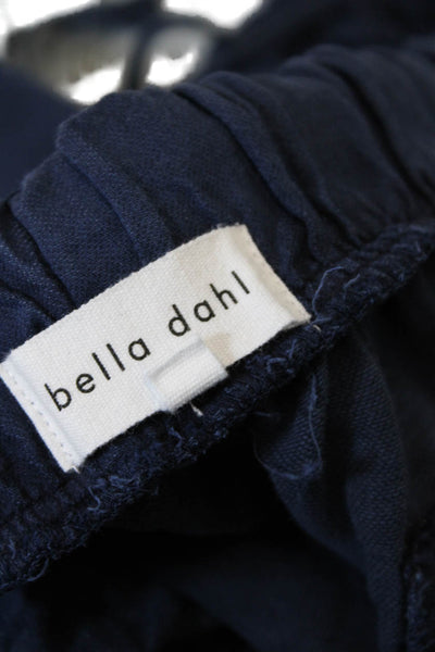 Bella Dahl Womens High Rise Drawstring Waist Slim Leg Pants Navy Blue Size Large