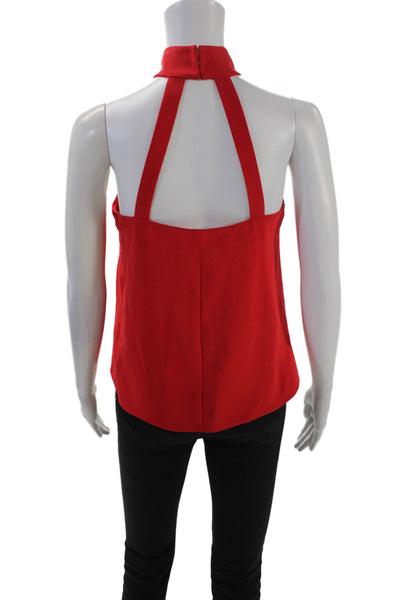 Amanda Uprichard Womens Choker Neck Tank Top Poppy Red Size Extra Small