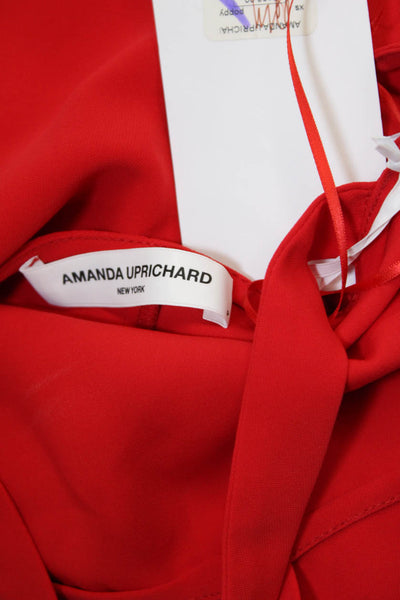 Amanda Uprichard Womens Choker Neck Tank Top Poppy Red Size Extra Small