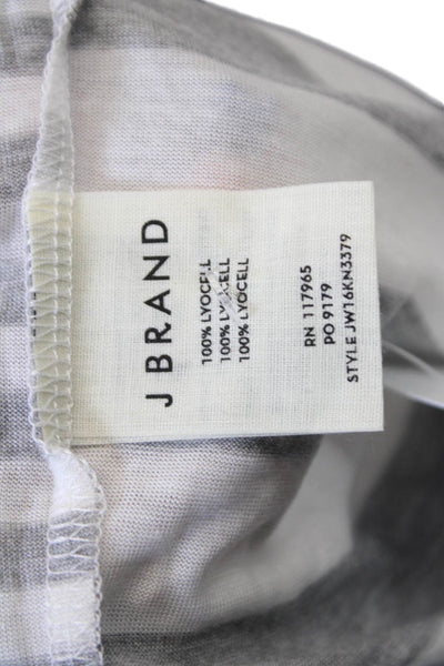 J Brand Womens Striped Sleeveless Tank Top Heather Grey White Size Extra Small