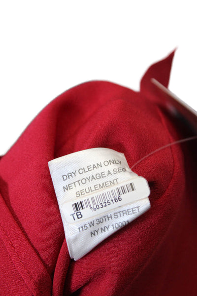Cami NYC Womens Silk Lace Trim Sleeveless Tank Top Ruby Red Size Small