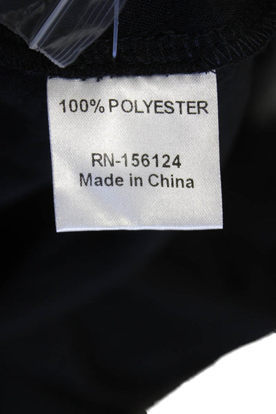 Shana Womens Layered Round Neck 3/4 Sleeve Pullover Blouse Top Black Size XL