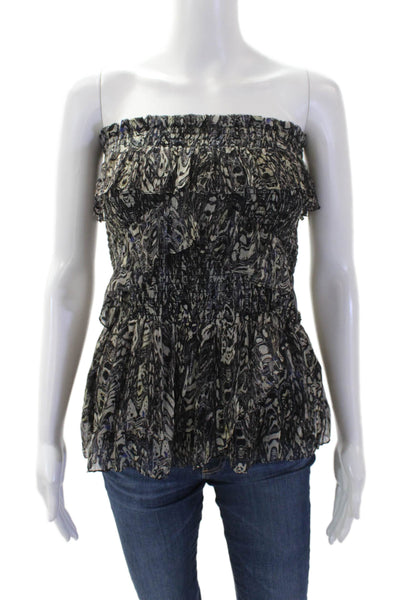 IRO Womens Textured Tiered Floral Printed Tube Top Black Size EUR 34