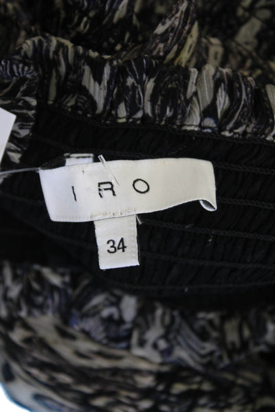 IRO Womens Textured Tiered Floral Printed Tube Top Black Size EUR 34