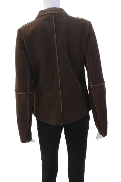 Velvet Womens Full Zipper Mock Neck Jacket Chocolate Brown Size Medium