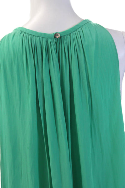 Ramy Brook Womens Solid Round Neck Pullover Tank Top Blouse Green Size XS