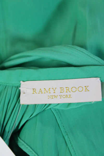 Ramy Brook Womens Solid Round Neck Pullover Tank Top Blouse Green Size XS