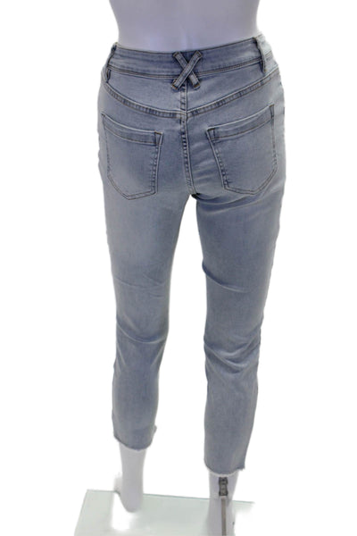 Coco Y Club Womens Cotton Crystal Detail Mid-Rise Skinny Jeans Blue Size 14