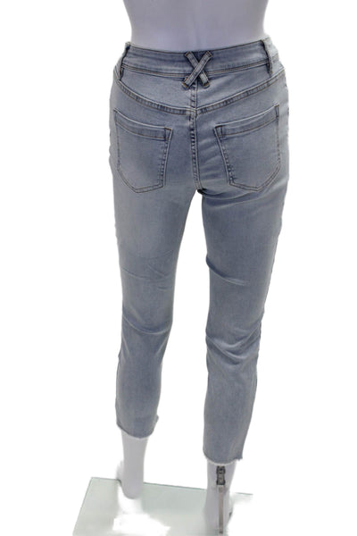 Coco Y Club Womens Cotton Crystal Detail Mid-Rise Skinny Jeans Blue Size 16