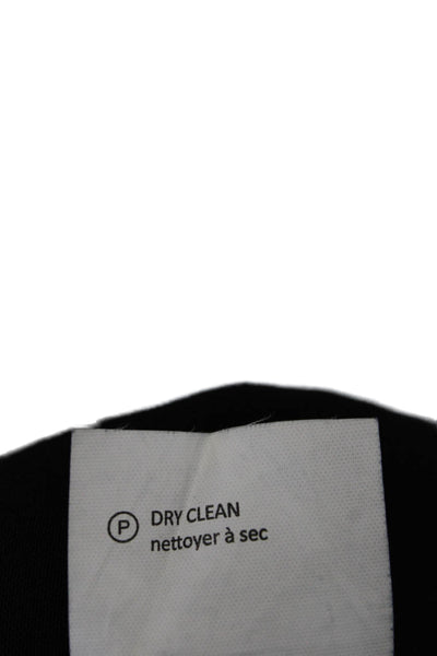 Vince Womens Solid Elastic Waist Flat Front Straight Leg Slacks Black Size M