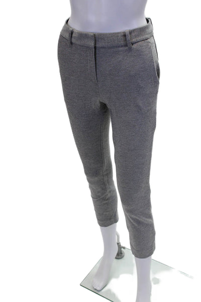 Theory Womens Treeca 2 Melange Twill Skinny Leg Dress Pants Black White Size 00