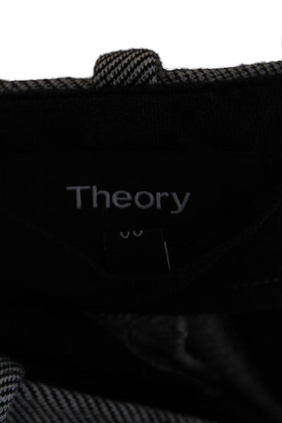 Theory Womens Treeca 2 Melange Twill Skinny Leg Dress Pants Black White Size 00