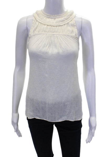 Maeve Anthropologie Womens Scoop Neck Sleeveless Tank Top Cream Size 6