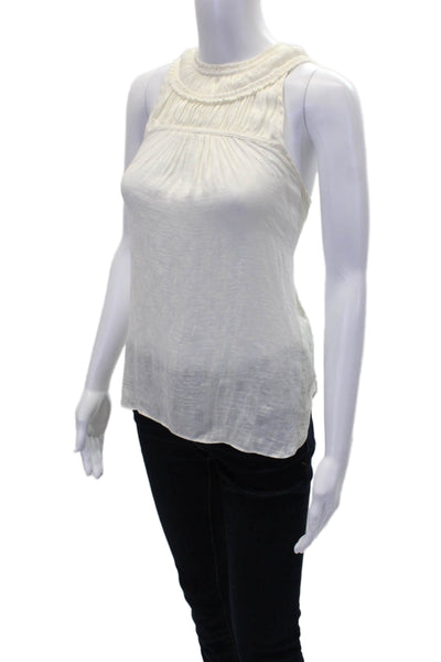 Maeve Anthropologie Womens Scoop Neck Sleeveless Tank Top Cream Size 6