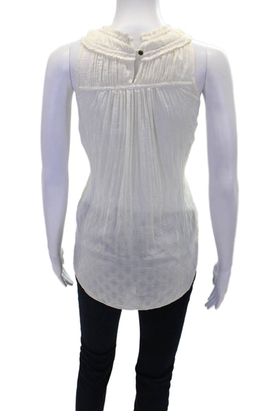 Maeve Anthropologie Womens Scoop Neck Sleeveless Tank Top Cream Size 6
