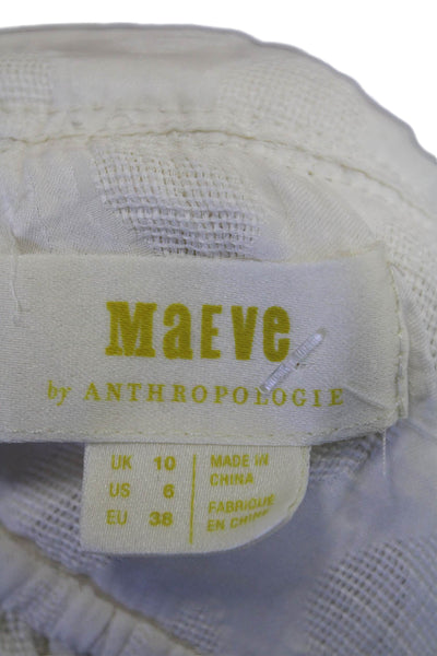 Maeve Anthropologie Womens Scoop Neck Sleeveless Tank Top Cream Size 6