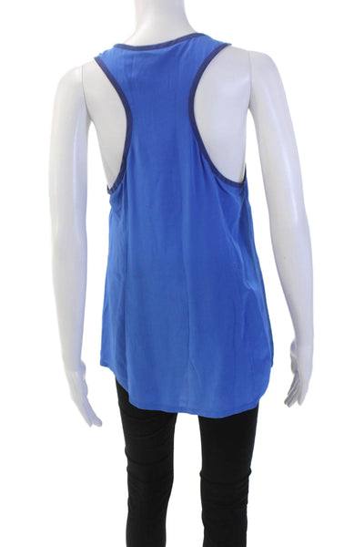 Joie Womens Silk Sleeveless Scoop Neck Sleek Blouse Tank Top Blue Size M