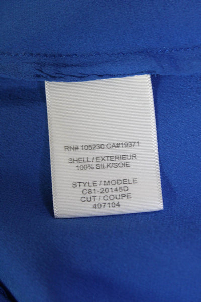 Joie Womens Silk Sleeveless Scoop Neck Sleek Blouse Tank Top Blue Size M