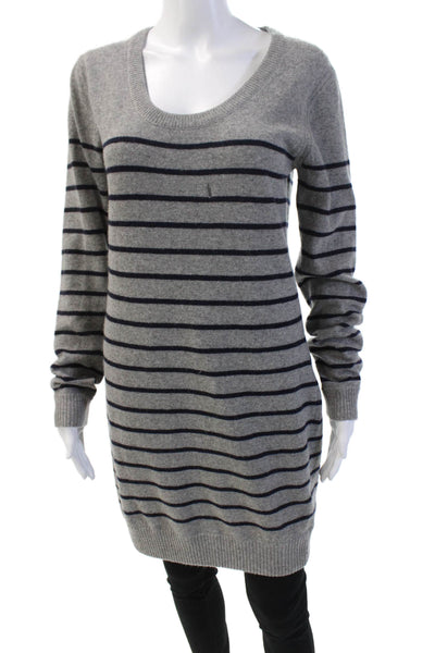 Rag & Bone Womens Cashmere Long Sleeve Stripe Knit Sweater Gray Size M