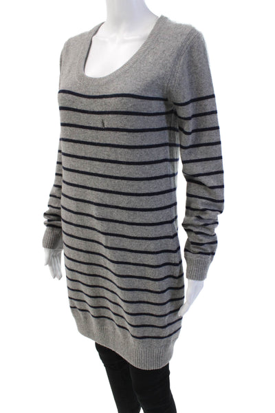 Rag & Bone Womens Cashmere Long Sleeve Stripe Knit Sweater Gray Size M