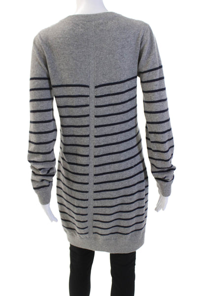 Rag & Bone Womens Cashmere Long Sleeve Stripe Knit Sweater Gray Size M