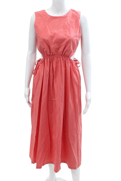 Rails Womens Sleeveless Crew Neck Cut Out Midi Dress Pink Cotton Size XS