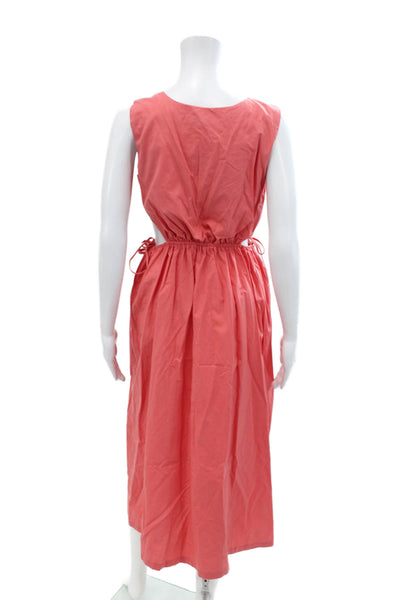 Rails Womens Sleeveless Crew Neck Cut Out Midi Dress Pink Cotton Size XS