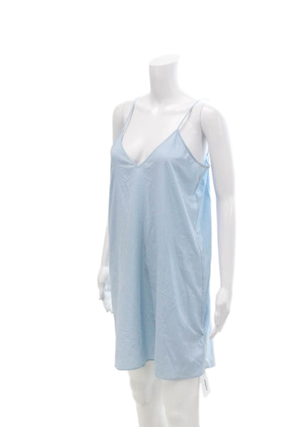 Zadig & Voltaire Womens Spaghetti Strap V Neck Mini Slip Dress Blue Size Medium