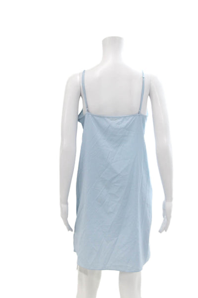 Zadig & Voltaire Womens Spaghetti Strap V Neck Mini Slip Dress Blue Size Medium