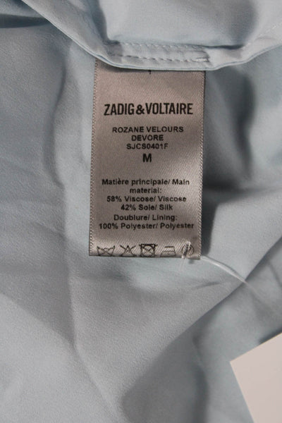 Zadig & Voltaire Womens Spaghetti Strap V Neck Mini Slip Dress Blue Size Medium