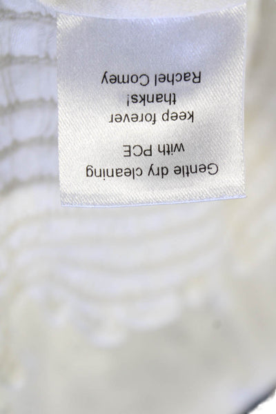 Rachel Comey Womens Sleeveless Scoop Neck Dotted Blouse White Size S