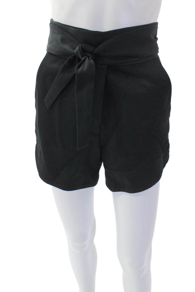 IRO Womens Cotton Zip Tie Front Lined Pleated Mini Dress Shorts Navy Size EUR 34