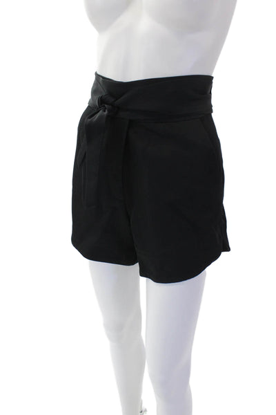 IRO Womens Cotton Zip Tie Front Lined Pleated Mini Dress Shorts Navy Size EUR 34